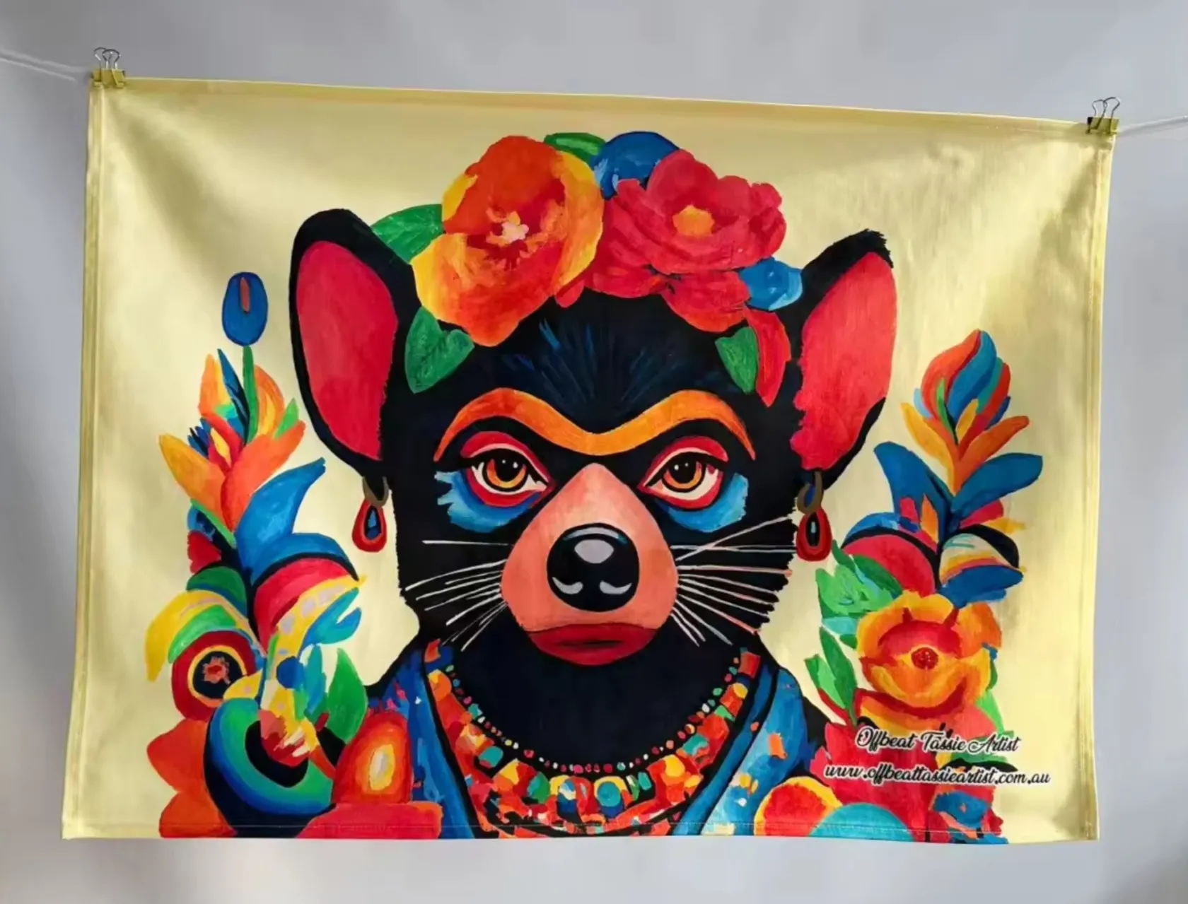 Frida Devil Tea Towel