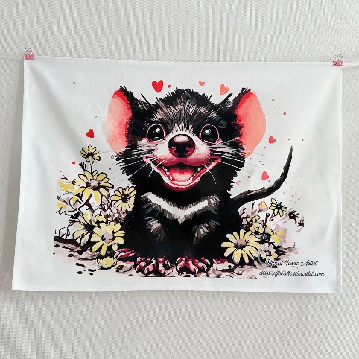 Happy Devil Tea Towel